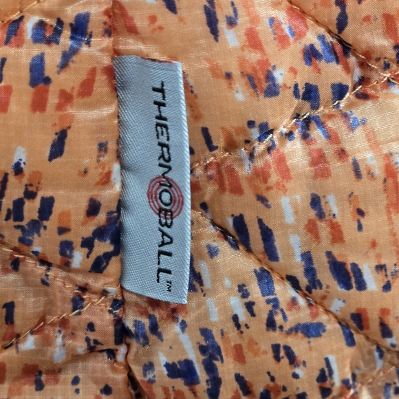 The North Face Quilted Puffer Vest ThermoBall Coral Tangerine Speckle Print - Picture 10 of 12